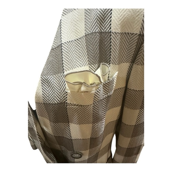 Kasper ASL Gray Buffalo Check Blazer Double Breasted Petite 14P Vintage, NWT - Picture 7 of 10